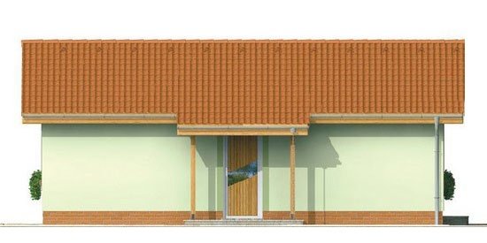 obľúbený projekt pre murovaný rodinný dom na malý pozemok s tromi izbami a sedlovou strechou